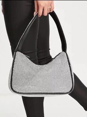 ASOS DESIGN shoulder bag with silver diamante
